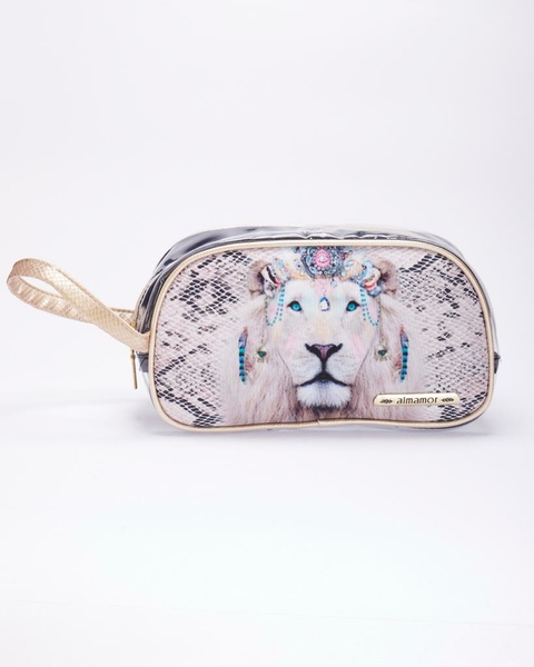 COSMETIQUERA TRANSPARENTE LEON DORADO