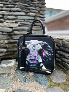 BOLSO CUADRADO NEGRO ELEFANTE GITANA - comprar en línea