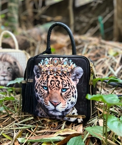 BOLSO DE MANO CUADRADO JAGUAR NEGRO