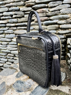 BOLSO CUADRADO NEGRO ELEFANTE GITANA - ALMAMOR