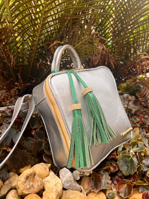 BOLSO BANDOLERA LUXURY PLATA