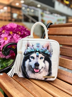 BOLSO CUADRADO BLANCO LOBO SIBERIANO - tienda en línea