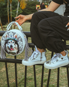 BOLSO REDONDO BLANCO