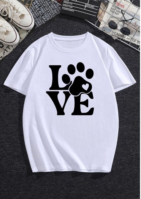 Remera love huellita