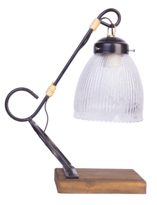 VELADOR ESTILO CAMPO con herradura y rizo de hierro