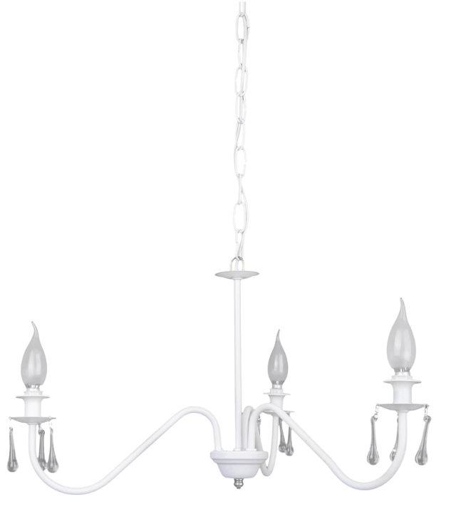 ARAÑA DE 3 LUCES CON CAIRELES y portalamparas E14 Miñon "PATITO"