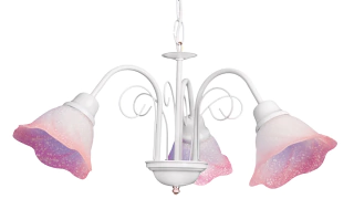 ARAÑA DE 3 LUCES CLASICA CON RULOS con tulipas Carla satinadas incluidas