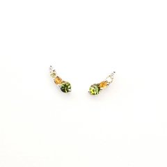 Brincos de pedras, brilhantes e ouro branco 18k