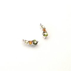 Brincos de pedras, brilhantes e ouro branco 18k - comprar online
