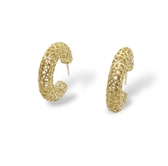 Argola em ouro 18k com trama vazada - comprar online