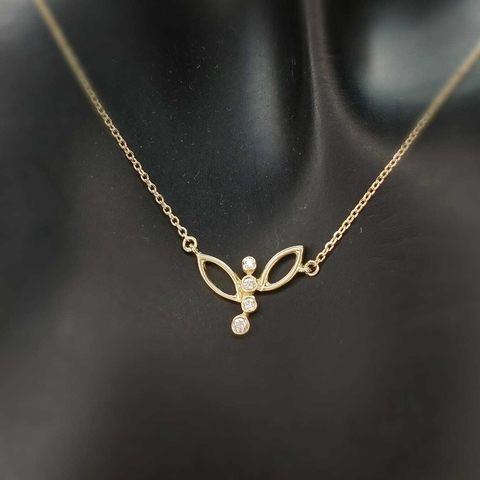Gargantilha Libélula em ouro 18k e brilhantes