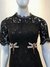 Vestido curto de renda preto Dolce & Gabbana Inspired Bordado Libélulas