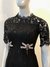 Vestido curto de renda preto Dolce & Gabbana Inspired Bordado Libélulas - Duquesa Brand