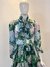 Vestido longo Dolce & Gabbana inspired estampa hortênsias com lenço - loja online