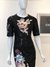 Vestido de festa preto paetês com aplicação Modelo Dolce & Gabbana Inspired na internet