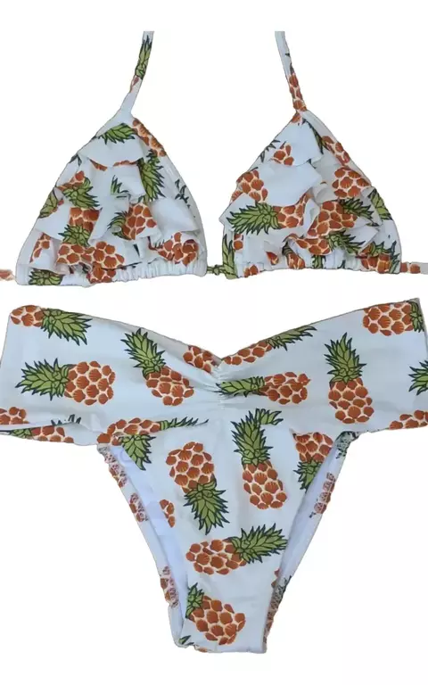 Conjunto Biquini Branco Abacaxi_tam M - comprar online