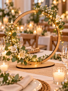 Centro De Mesa Aro Con Base Souvenir Deco 15 Unidades - comprar online