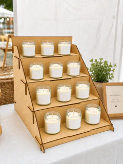 Exhibidor Porta velas 4 estantes - tienda online