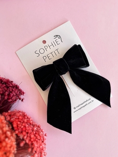Laço Veludo Preto Isa Presilha - Sophie Petit