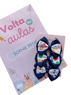 Sophielovers Escolar 3 Laços Maithê Xuxa Azul Marinho - comprar online