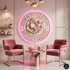 Cartel circular con contorno de led neón - Neónico