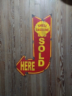 CARTEL DE CHAPA SHELL SOLD HERE