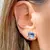 Brinco coroa de cristal London Blue