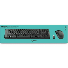KIT TECLADO E MOUSE OFFICE SEM FIO LOGITECH MK220