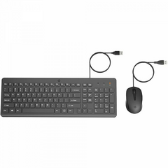 KIT TECLADO E MOUSE OFFICE COM FIO USB HP 150 PRETO