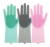 2 Guantes Silicona Esponja Lavaplatos Mascota Cocina W7 - tienda online