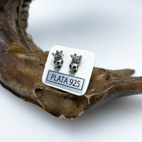 Aros calavera mini corona 025