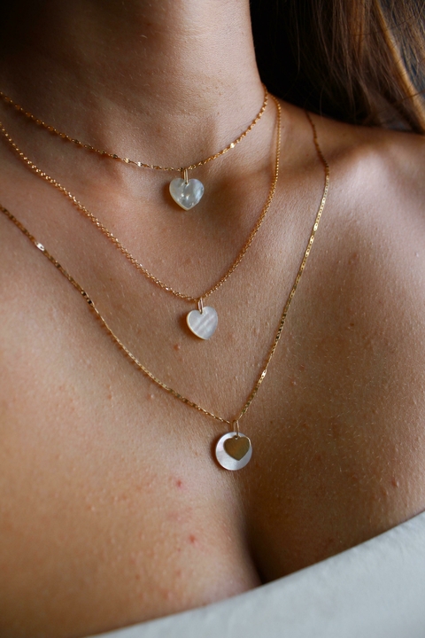 Pingente Coração Madrepérola Ouro 18 k - comprar online