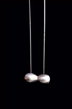 COLLAR OVO DOBLE CONVEXO. PLATA 925