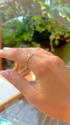 Conjunto Brinco com Anel Coração Zircônia Banho de Ouro 18K - comprar online