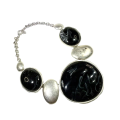 Collar Castaño Plateado - comprar online