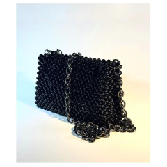 Imagen de Mini Bag y Sobre Glenda Negra Perlas Tejidas
