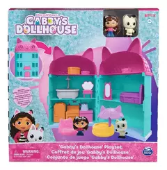 PLAYSET CASA DE MUÑECAS GABBY DOLLHOUSE LAS 3 MINI HABITACIONES + PERSONAJES
