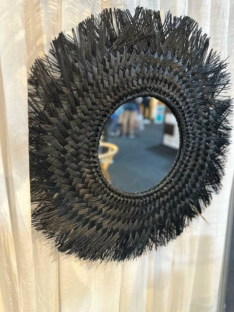 Espejo Flecos Negro