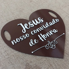Placa casamento Jesus nosso convidado de honra para Casamento Entrada Igreja Cerimônia formato coração 35X35CM - comprar online