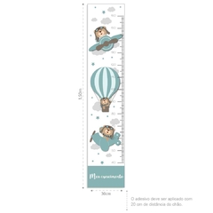 Regua de Crescimento Adesivo Urso Aviador - comprar online
