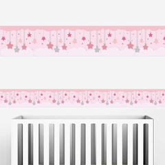 2 Faixa Adesiva de Parede Decorativa Estrelinhas Menina