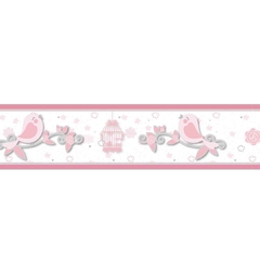 PASSARINHO E GAIOLA FAIXA ADESIVA DECORATIVA PAREDE