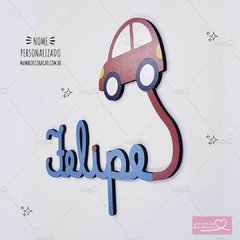 CARRO CARRINHO NOME MDF DECORATIVO - Mamãe Decoradora - Quadros, Placas e Adesivos.