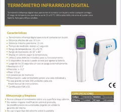 Termometro Digital Infrarrojo - CMA INSUMOS