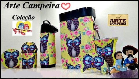 KIT CHIMARRÃO (Mateira) CORUJINHAS AMARELO