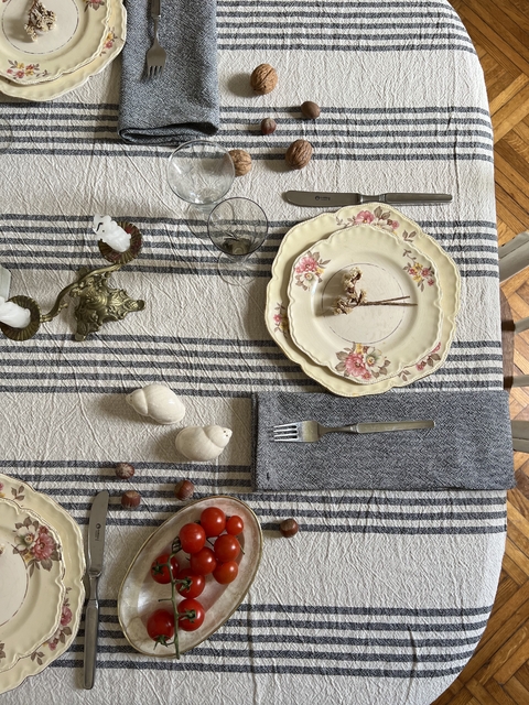 Mantel Lino Rayas TOSCANA