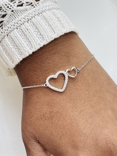 8.5P pulsera doble corazón - comprar online
