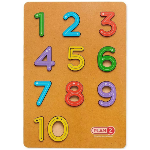 Encastre de madera Numeros en relieve - Plan Z