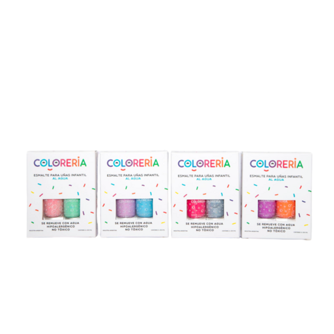 Set de esmaltes al agua Coloreria x2u