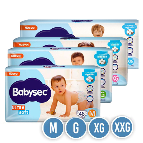 Pañales Babysec Ultra Soft Hiperpack